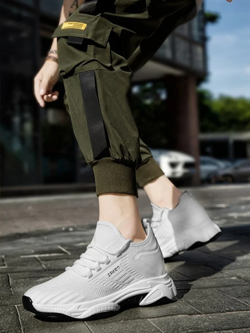 Herren Mesh Sneaker Mit Höhenvergrößerung Für Mehr Körpergröße_voghion.com