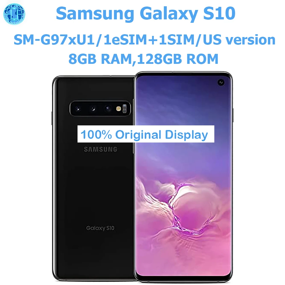 Samsung Galaxy S10 4G Smart Android Phone 6.1-inch AMOLED1440 x 3040 Curved Screen US Version Samsung Phone 16MP Original Unlock