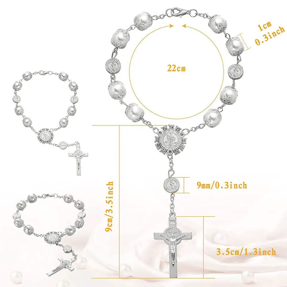 Pearl Cross Car Ornament 5