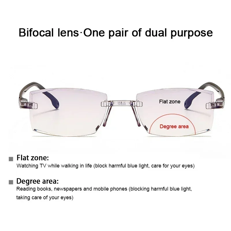 Eyewear Sapphire High Hardness anti blue light glasses Progressive Far and Near Dual-Use For Men Women