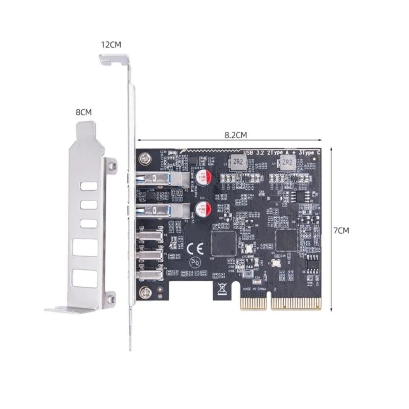 Q5WA 10Gbps USB Expansion Card for Desktop Use with Type A and Type C PCIE 4X Card