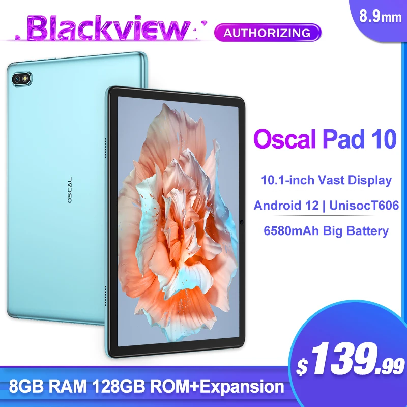 

2023 Blackview Oscal Pad 10 10.1'' Display 8GB 128GB 6580mAh Android 12 Widevine L1 13MP+8MP Camera Tablet Portable PC