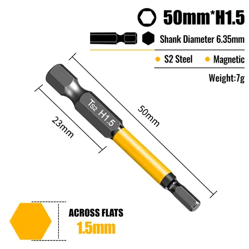 Allen Wrench Drill Bit Hex Driver Bits Set 50/100/150mm H1.5-H10mm with Magnetic Grip and Slip Design for Secure Screw Holding - Image 23