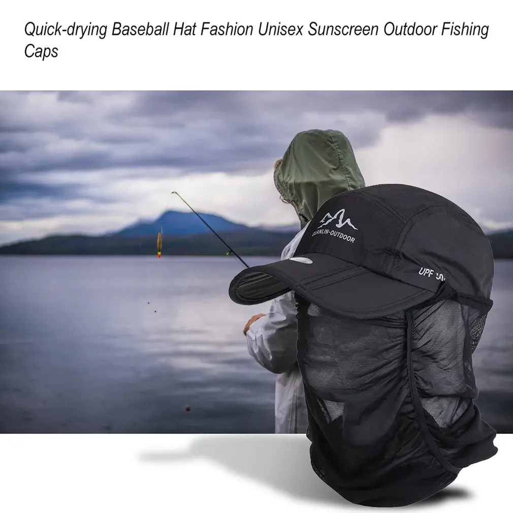 Sports Visor Hat Quick-drying Outdoor Sports Hiking Visor Hat UV Protection Cap Face Neck Cover Fishing Sun Protect Cap Outdoor Protective Uv Hat