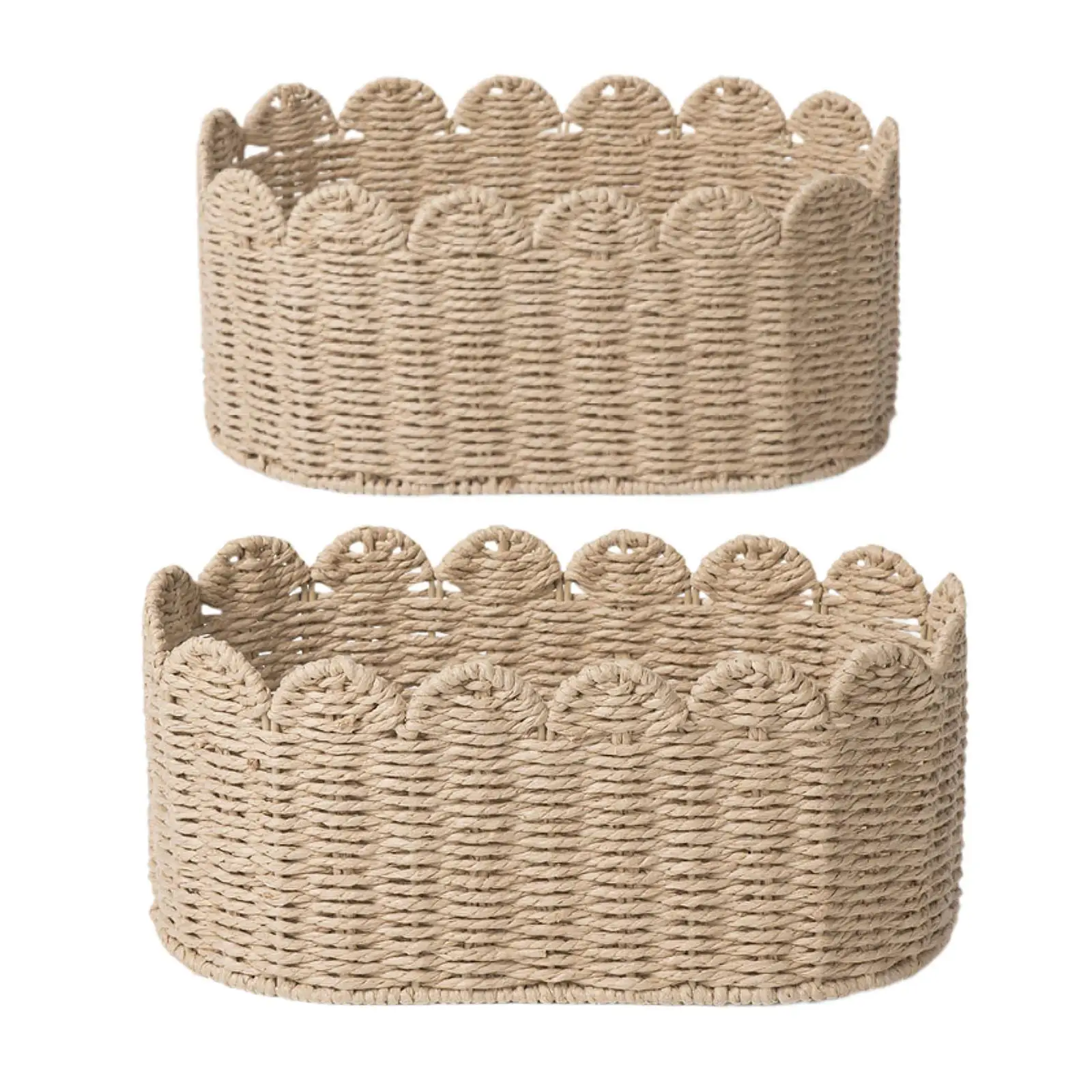 Woven Storage Basket Versatile Rectangular Lightweight Storage Bin for Countertop Bathroom Living Room Farmhouse Kitchen Gadgets