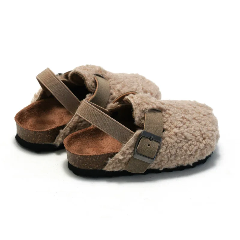 Autumn Winter New Children's Cork Sandals Boys Girls' Outside Warm Sandals Home Slipper Toddler Prewalker Slipper Toddler Shoes 5