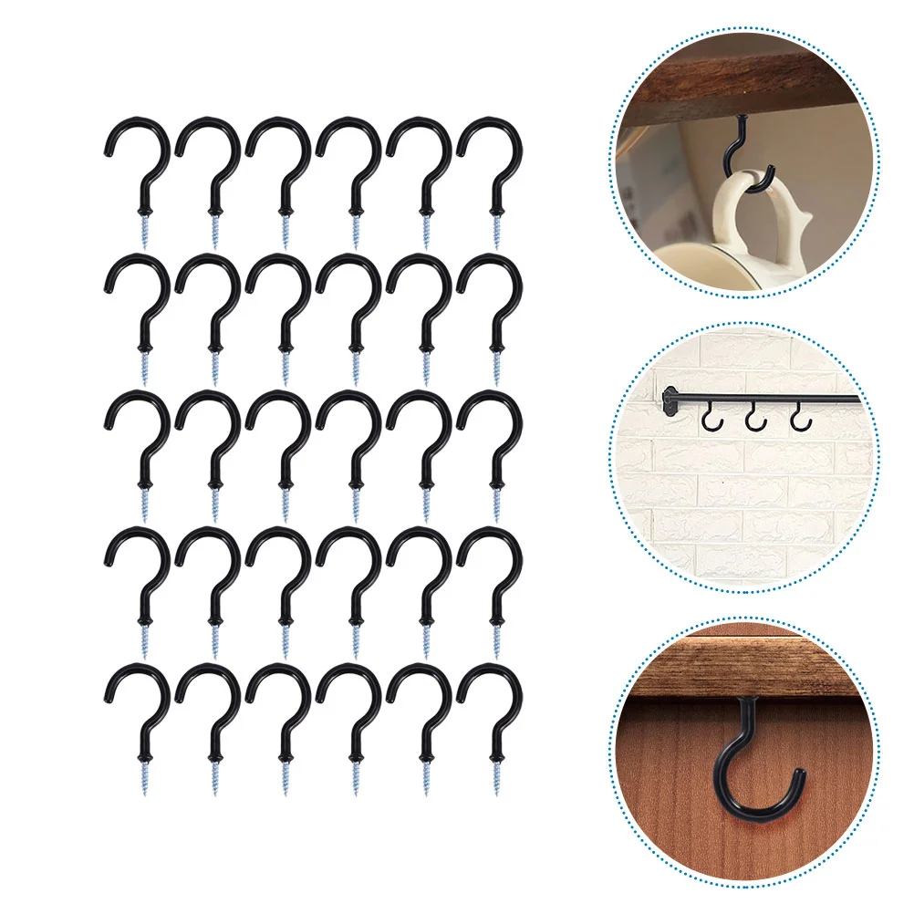 

30 Pcs Plant Cup Hook Storage Shelves Heavy Duty Ceiling Hooks Carbon Steel Small for Hanging