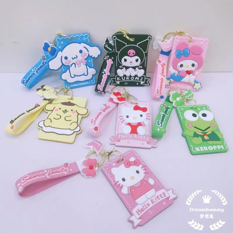 

Sanrio Hellokitty Mymelody Kuromi Purin Cinnamoroll Keroppi Cartoon Bus Card Set Campus Meal Card Set Work Permit KeyChain