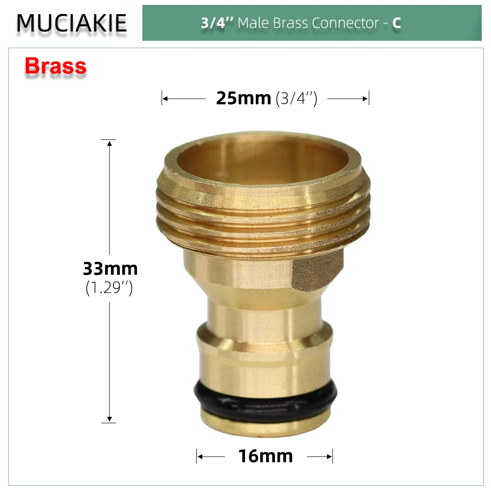 1/2" 3/4" 1" Thread Brass Tap Connectors Garden Watering Irrigation Washing Car Fittings Coupling Adapter Hose Quick Joints garden hose connector