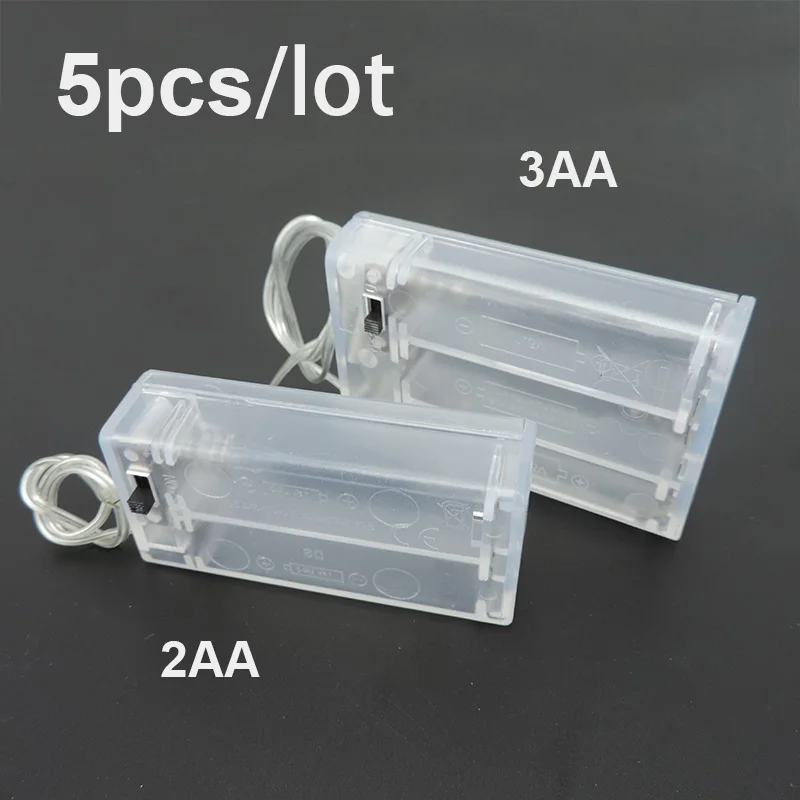 

Transparent 2/3 solt AA 3V 4.5V Battery Holder Box Case With Switch AA Battery Holder Box Case With Switch h