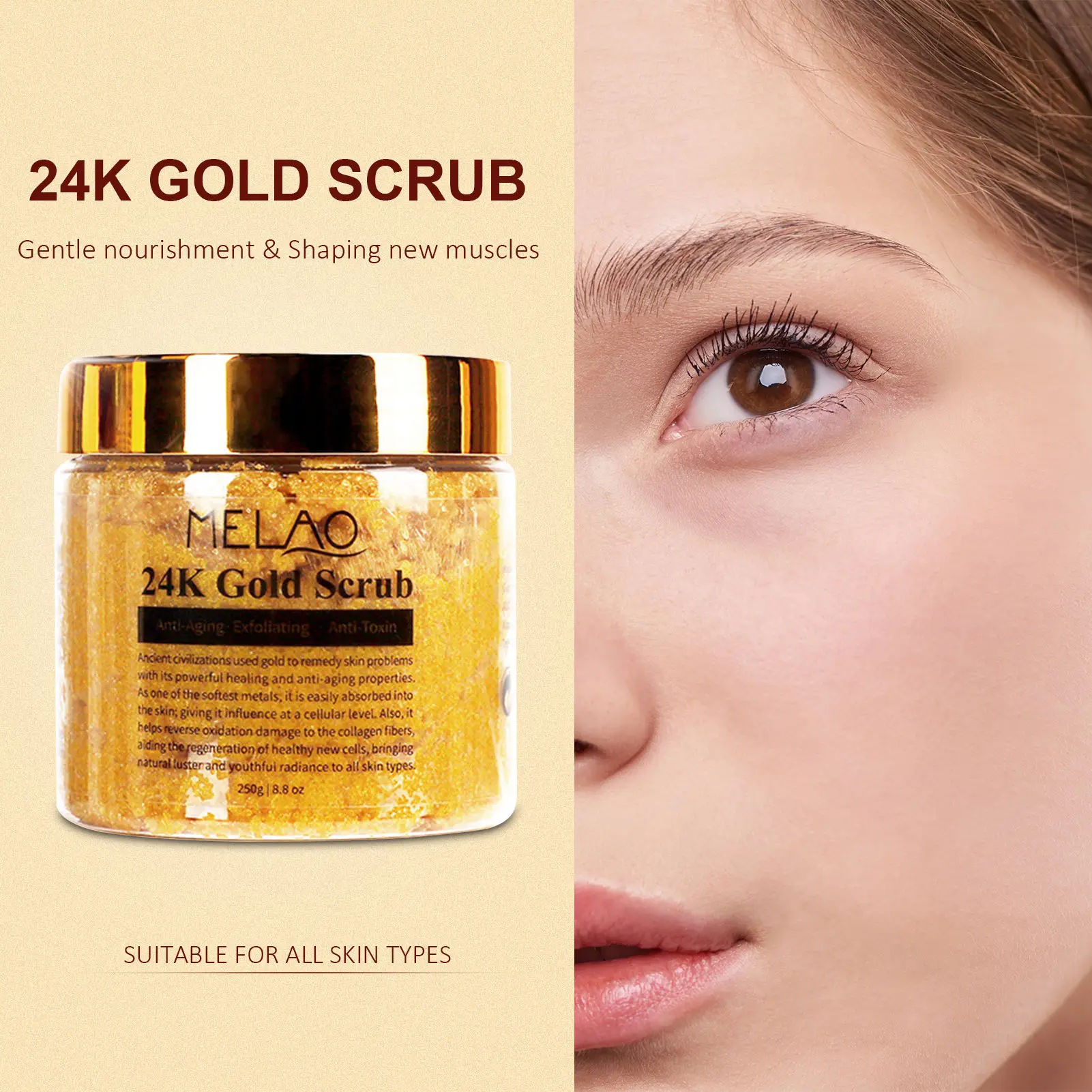 24K Gold Body Scrub 24K Gold Scrub Skin Moisturizer Pore Cleanser And