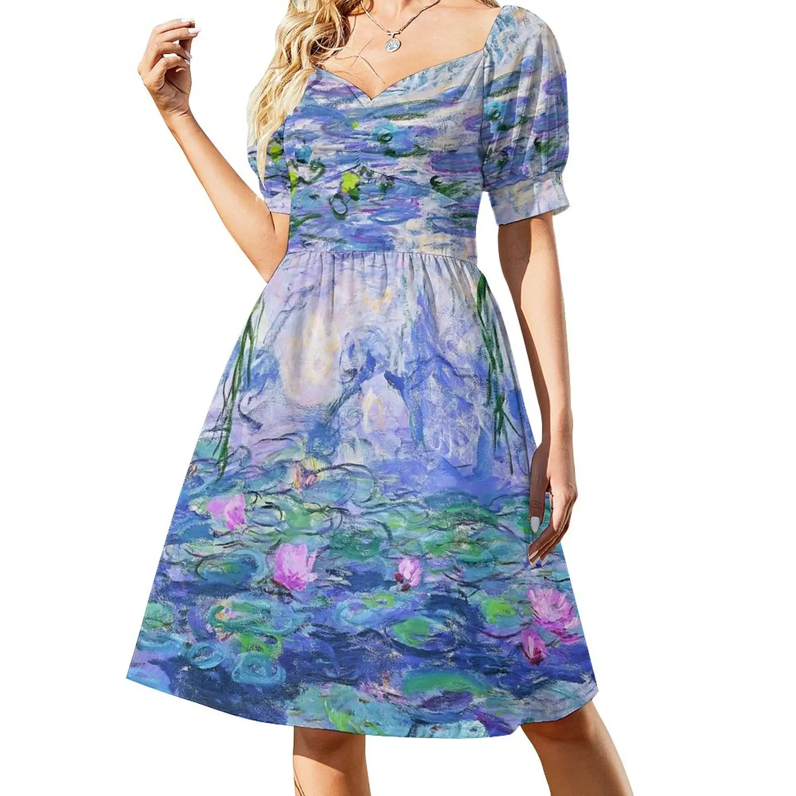 

Claude Monet Water Lilies Sleeveless Dress Party dresses women's elegant loose dresses dress party night Summer women's clothing