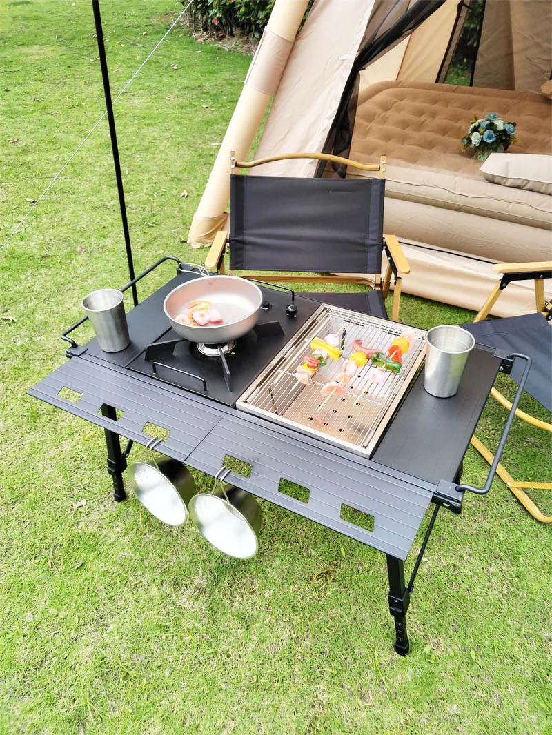 Camping Cookware Portable gas IGT burner Table High power Frying pan Propane Butane Furnace flat Folding