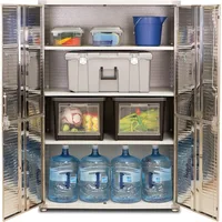 Seville Classics UltraHD Solid Steel Lockable Metal Storage Cabinet Locker Organizer, w/Adjustable Shelves 48" W x 24" D x 72" H 2