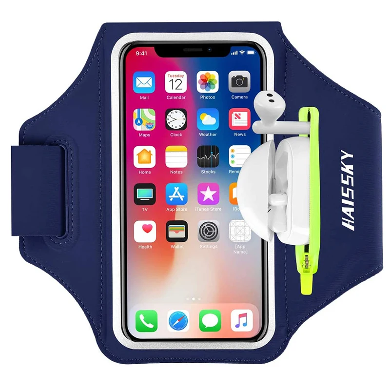 Haissky Zipper Sports Phone Bracciali Per Airpods Pro 3 Iphone 14 Pro Max 13 12 11 A Mano Running Gym Arm Bag Per Samsung Xiaomi