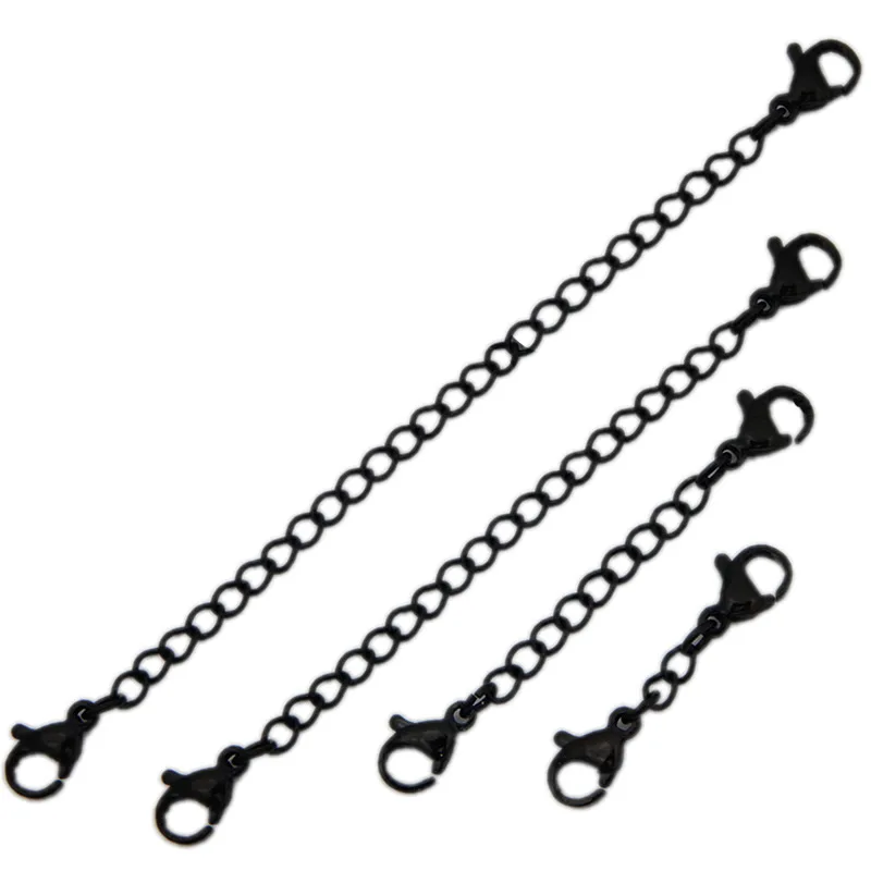 5PCS Stainless Steel Extension Chains with Lobster Clasp Gold Plated Extended Chains For Bracelet Necklace DIY Jewelry Making