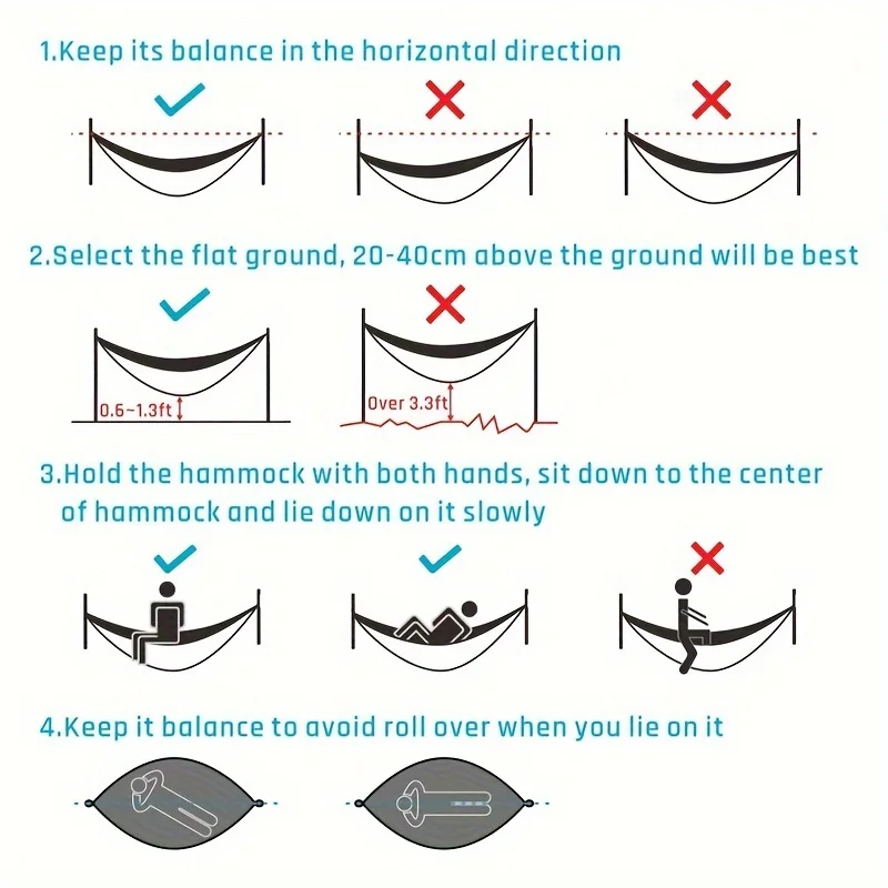 Outdoor Mosquito Net Hammock, Anti-Tipping Design, 3-in-1 Hammock with Mosquito Net-Waterproof Double Camping Hammock for Park
