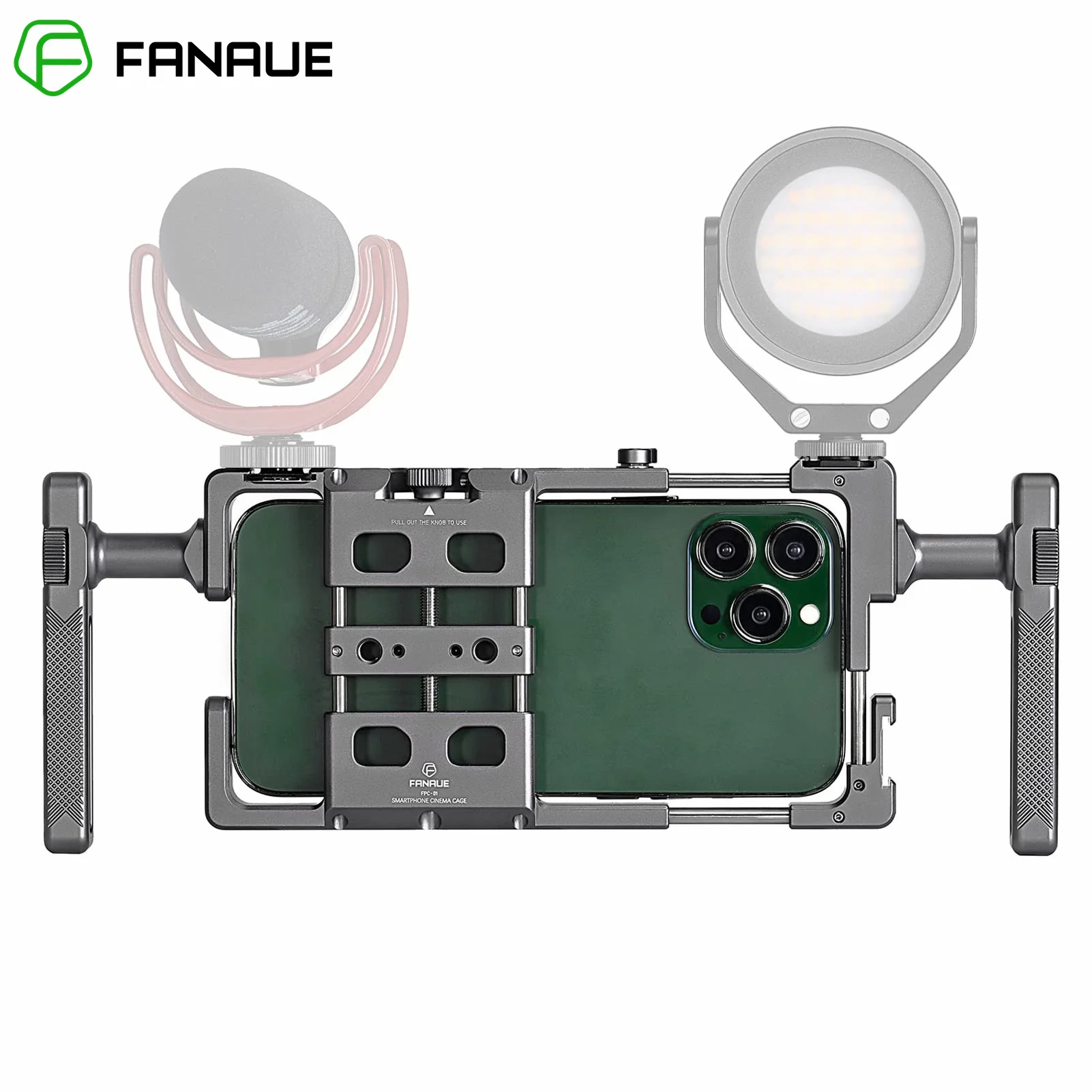 FANAUE Universal SmartPhone Cage Aluminum alloy handheld phone stabilizer for iPhone 15 14 13 Samsung Huawei Xiaomi OPPO