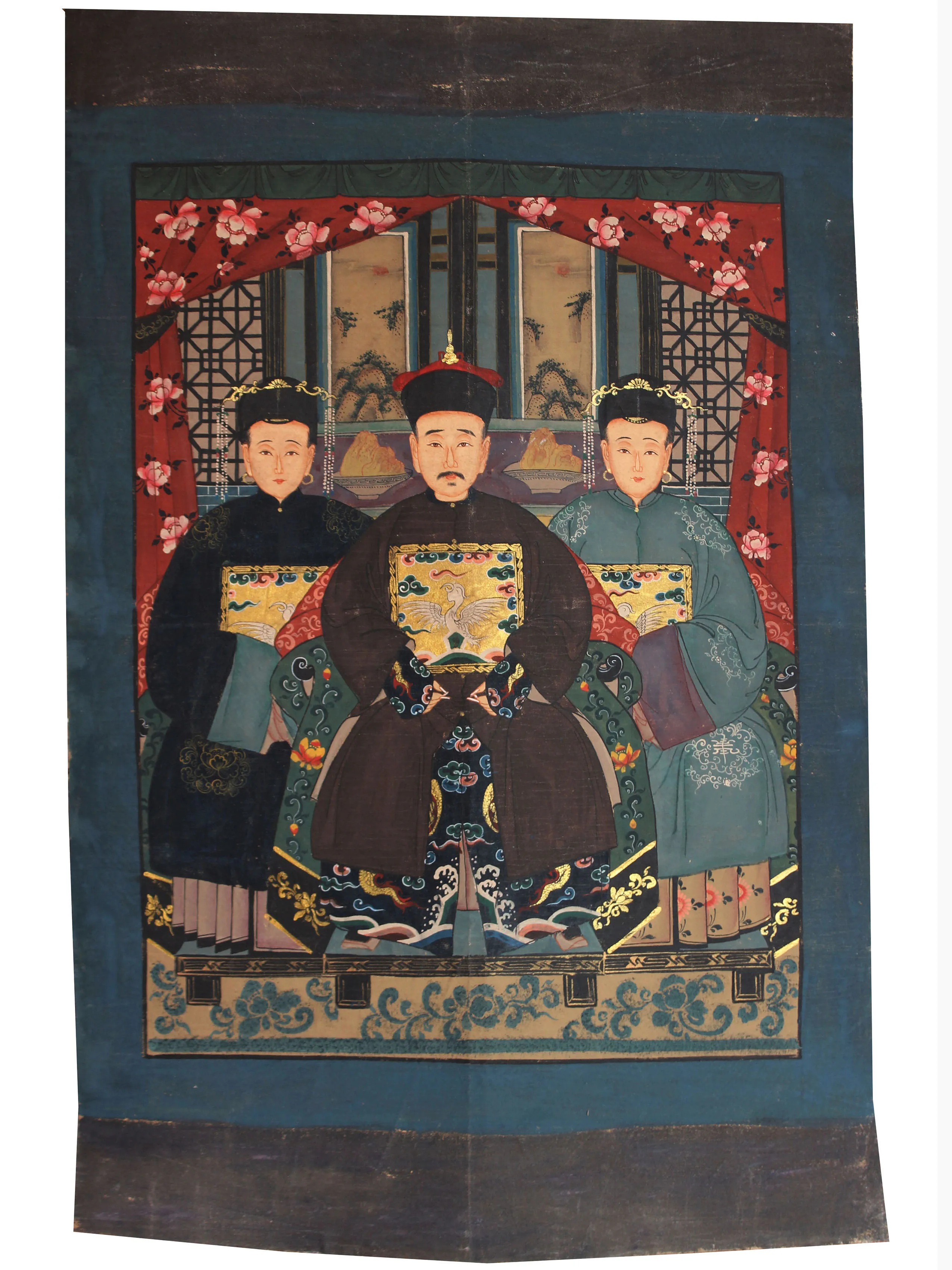 

Hand painted ancestor painting on canvas fabric, wall decoration