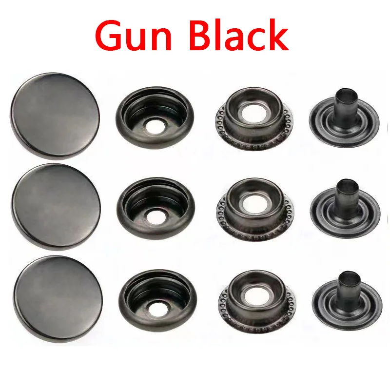 25 Sets Metal Snap Fasteners Snaps Button Press Studs Sewing Button For DIY Clothes Garment Bags Leathercraft #201 #203 3