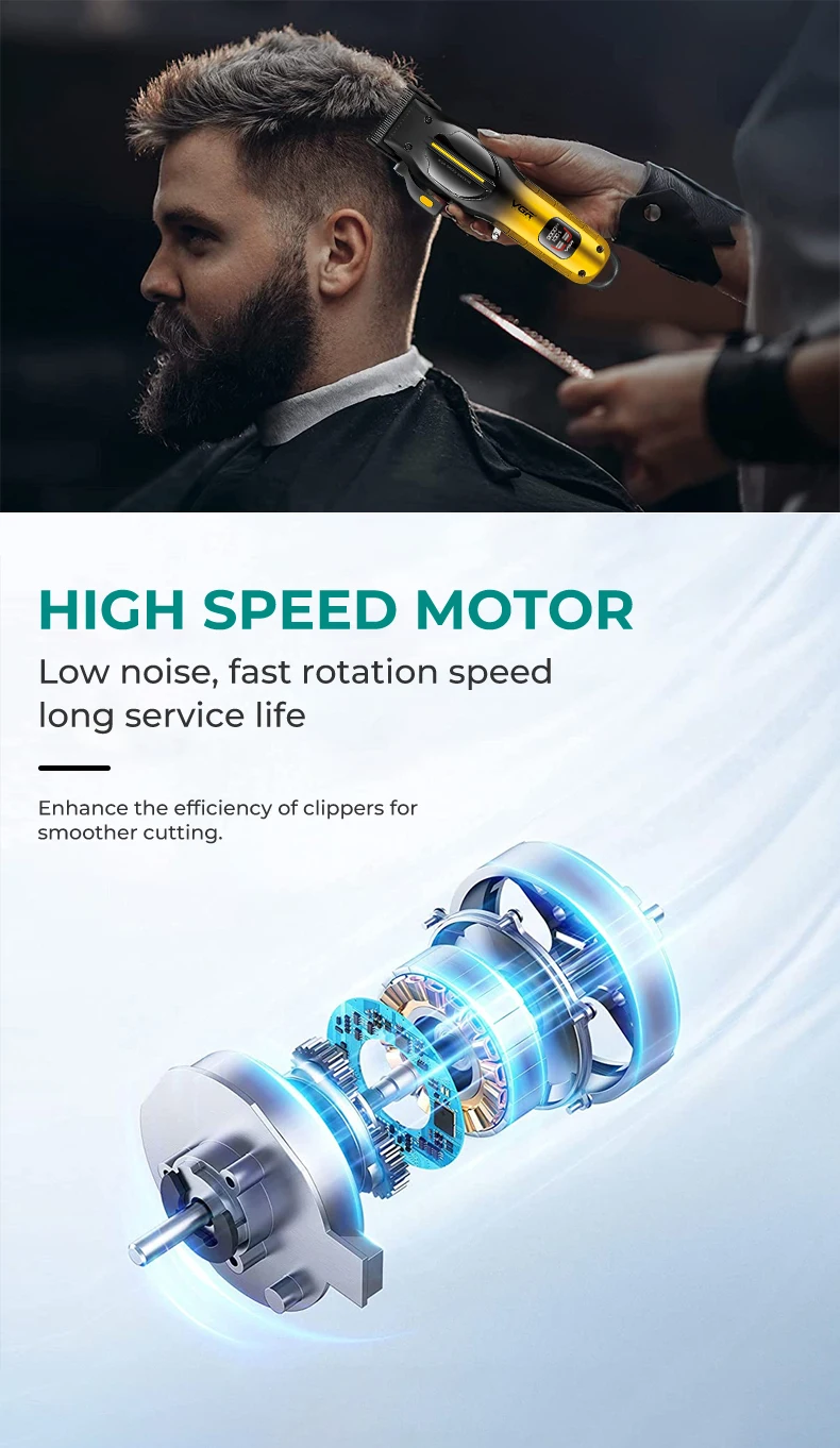 Clipper Cordless Trimmer Professional Hair Cutting Machine Barber 9000 RPM Elect