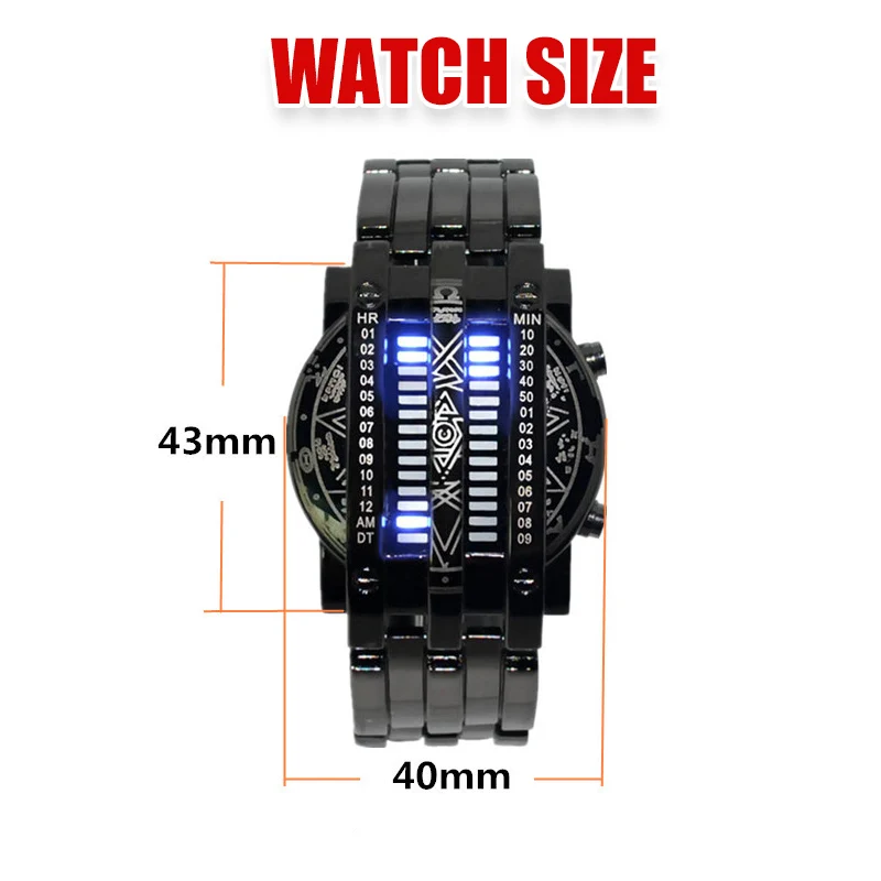Waterproof Watch Binary Matrix Watch Reginald Fashion Mens Binary