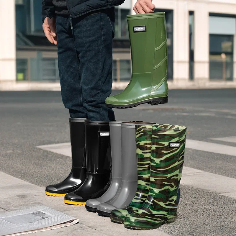 Bottes camouflage homme hautes imperméables doublure polaire semelle résistante chaussures chaudes mode