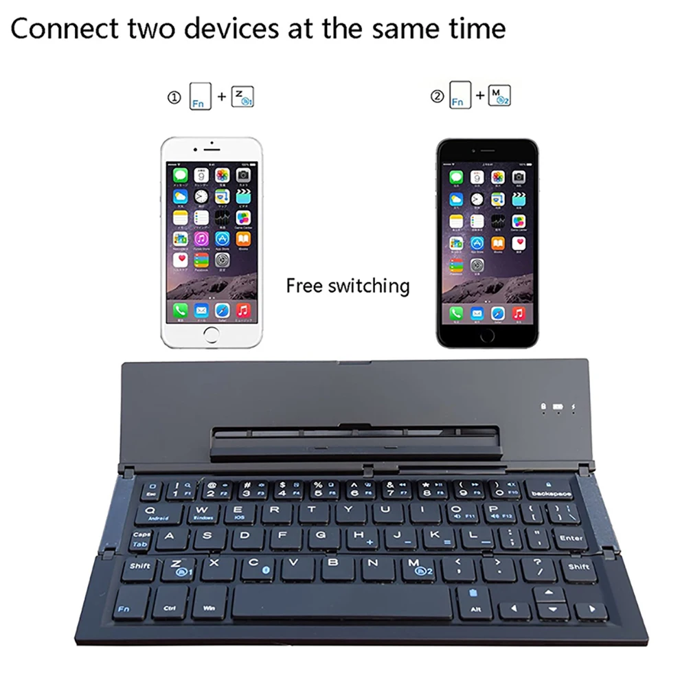Bow-teclado Dobrável sem Fio Recarregável Bluetooth Tamanho de Bolso Telefone Ipad - Imagem 4