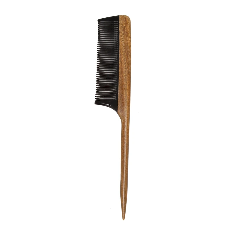 

HOT!Hair Combs -Natural Fine Tooth Wooden Tail Comb - No Static Purple Heart Wood Comb With Black Horn Teeth