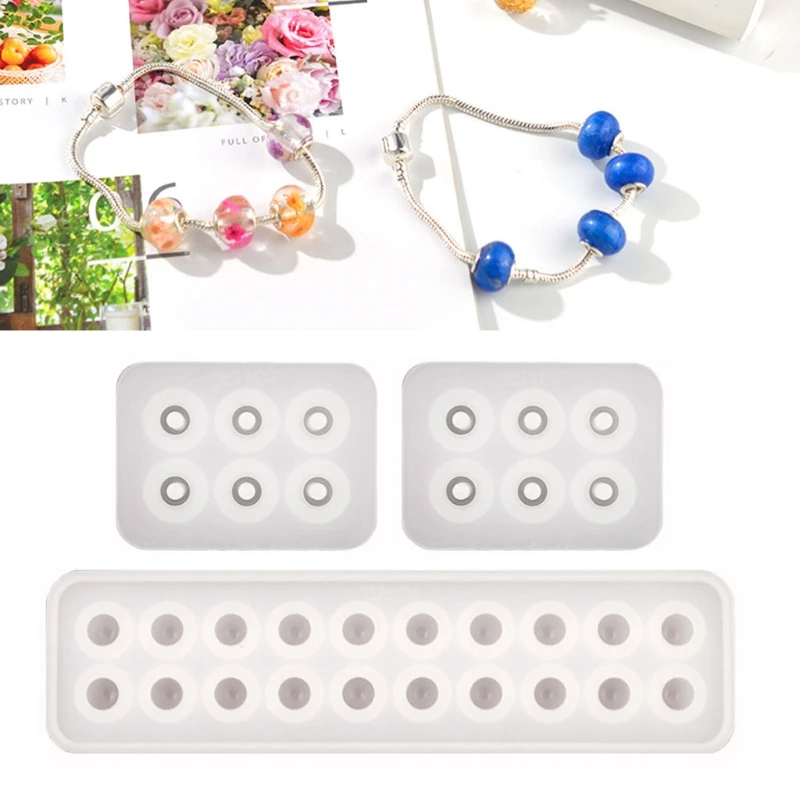 Beads Resin Mold with Holes Silicone Mold for DIY Bracelet Jewelry Making Drop shipping