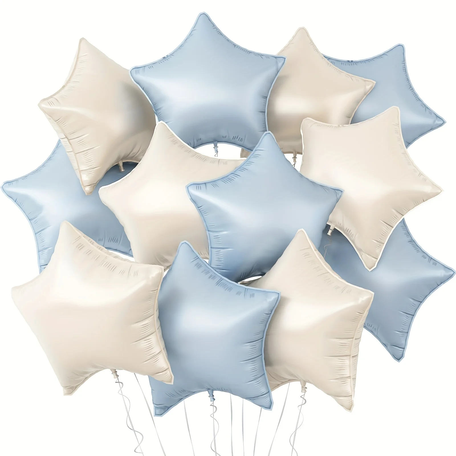 12 stücke Baby Blau Creme Stern Folien Ballons Valentinstag Hochzeit Glücklich Geburtstag Party Dekoration Baby Dusche Liefert Ballons