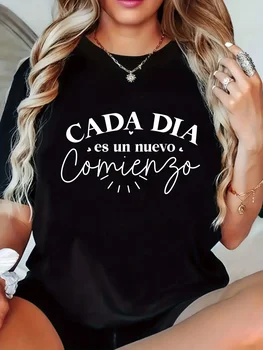 Letter Pattern Printed Summer Women's T-shirt Top Short Sleeve Round Neck Casual Soft Streetwear Women's Tshirt Clothing 1