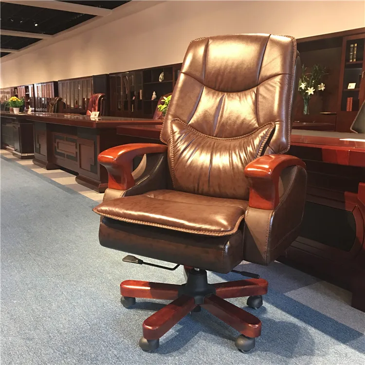 Hot-selling Luxury Leather Executive Chair With Pulley For Boss Office Chair