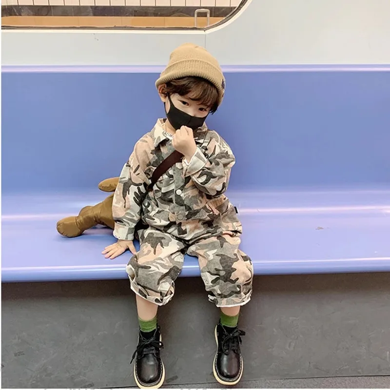 Camouflage Toddler Boy Clothes Autumn Kids Long Sleeve Jumpsuit Children Romper Playsuit Fashion Baby Overalls Boys Pants