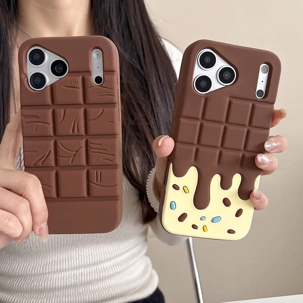 Kawaii 3D Melting Chocolate Soft Silicone Shockproof Phone Case