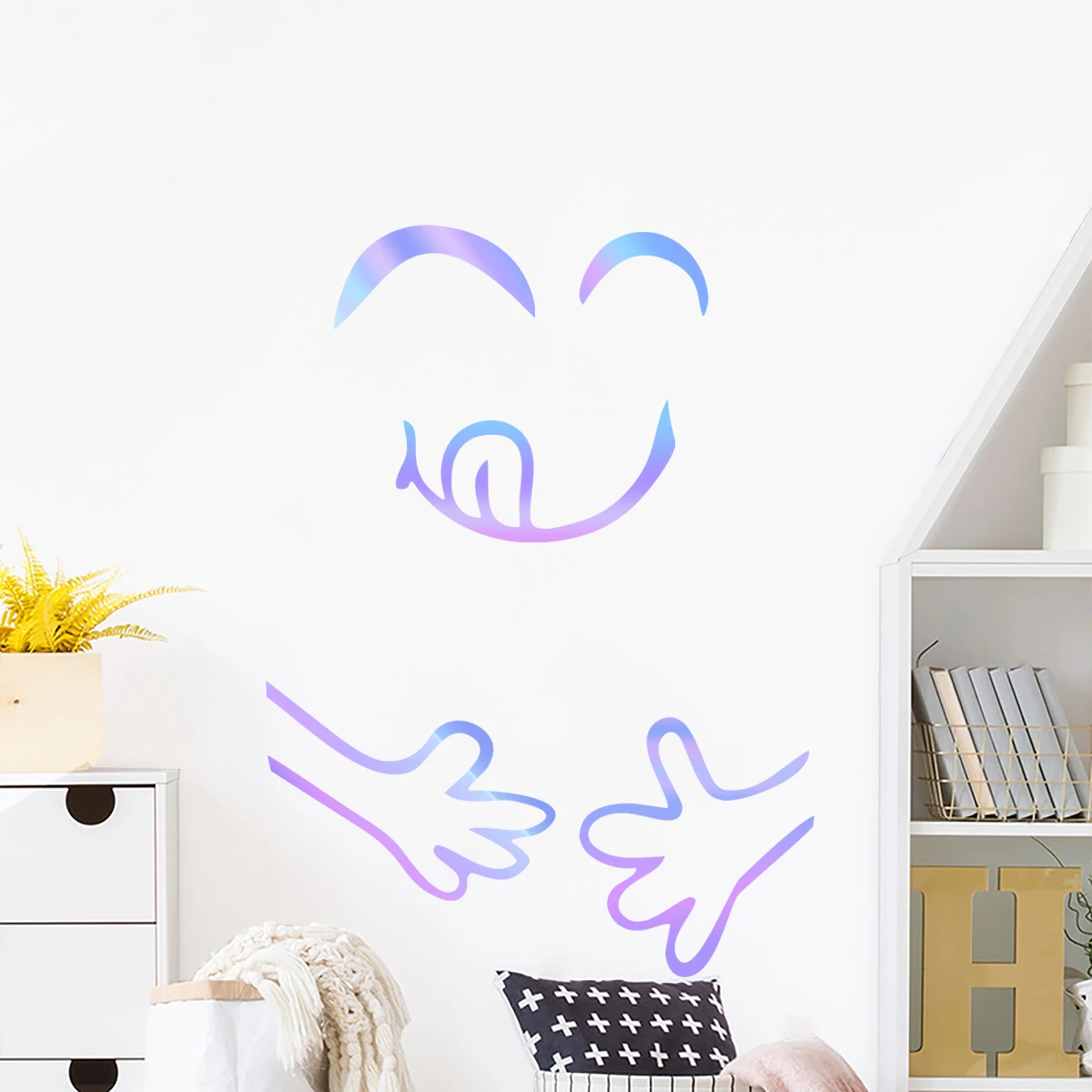 Cartoon Cute Smile Face Luminous Wall Stickers For Kids Baby Room Dark In The Night Wardrobe Fridge Home Decor Wall Art Decals