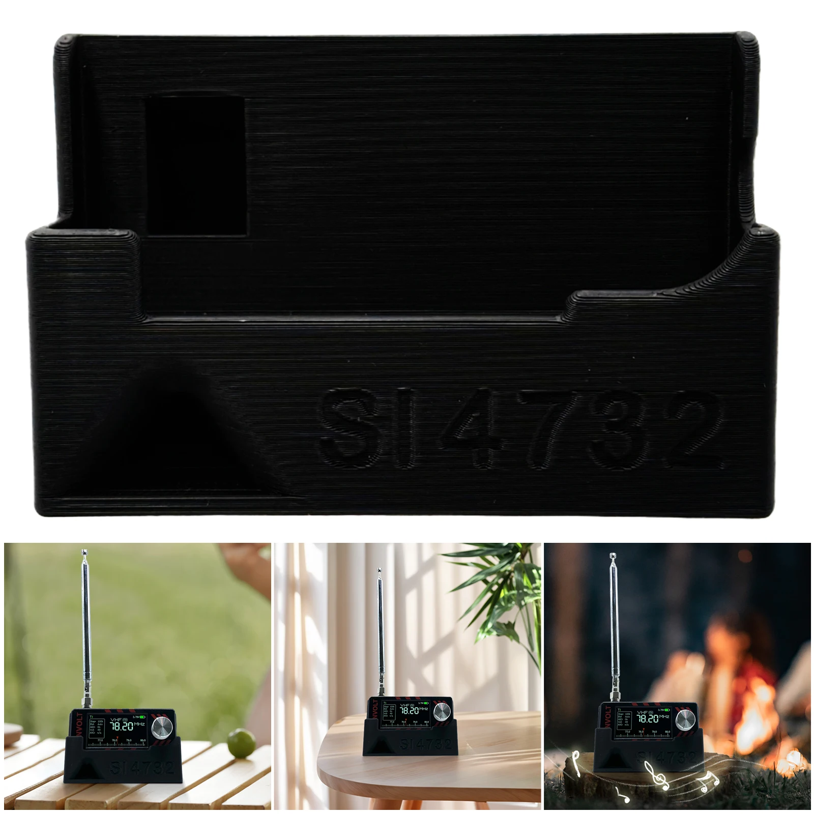 ATS MINI SI4732 DSP 라디오 수신기 케이스(내장형 사운드 가이드 그루브 포함) 범용 라디오 브래킷 라디오 특수 스탠드