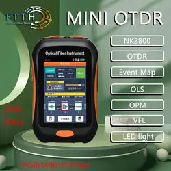 NK2800 Mini OTDR 1550(1490/1577)nm 80KM Support With Light Test Active Fiber Optical Time Domain Reflectometer 3.5 Inch Screen