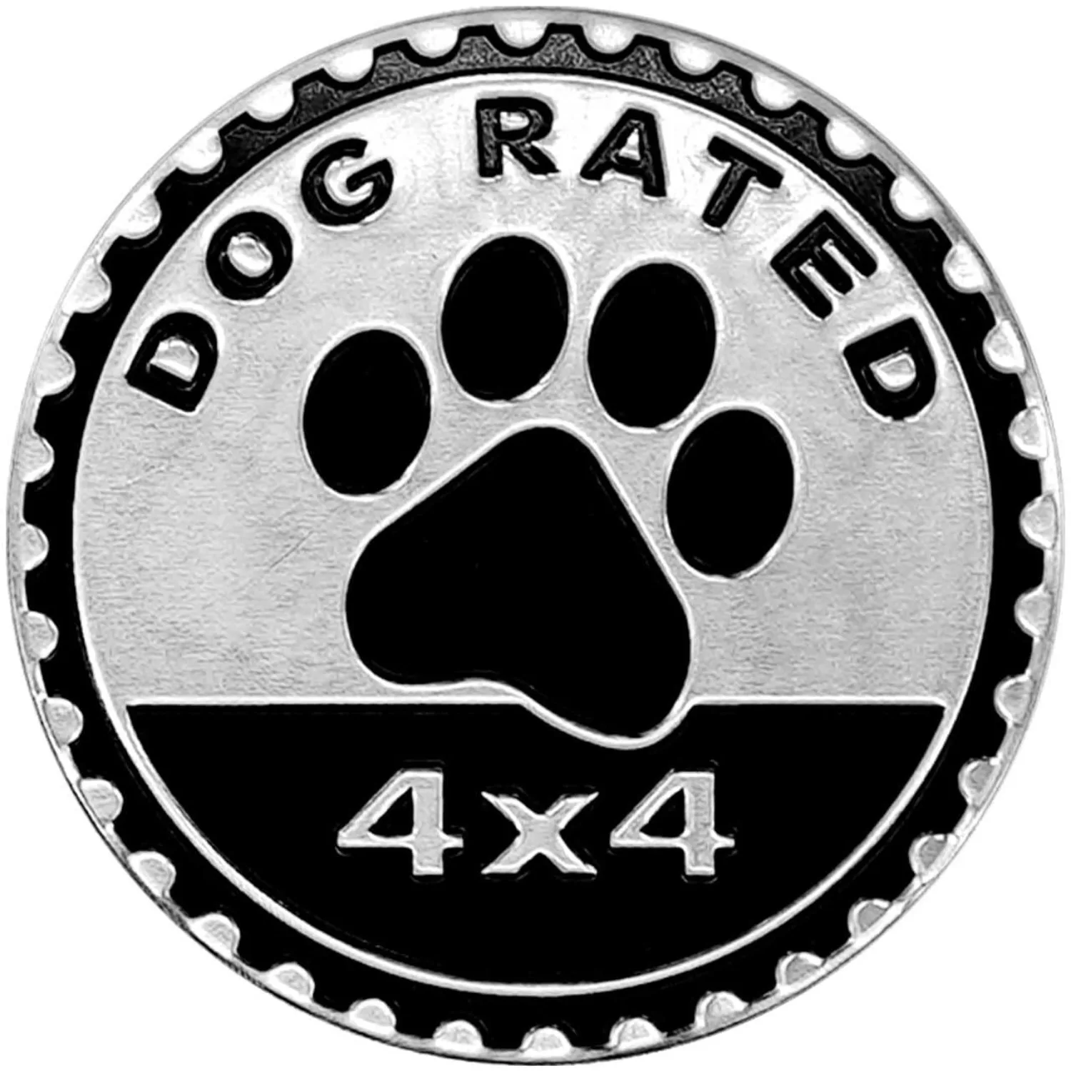 Dogs Badge Rated Car Emblem, 4 x 4 Metal Automotive Badge 3D Metal Car Decals Stickers for Jeep Wrangler Vehicles Trucks SUV