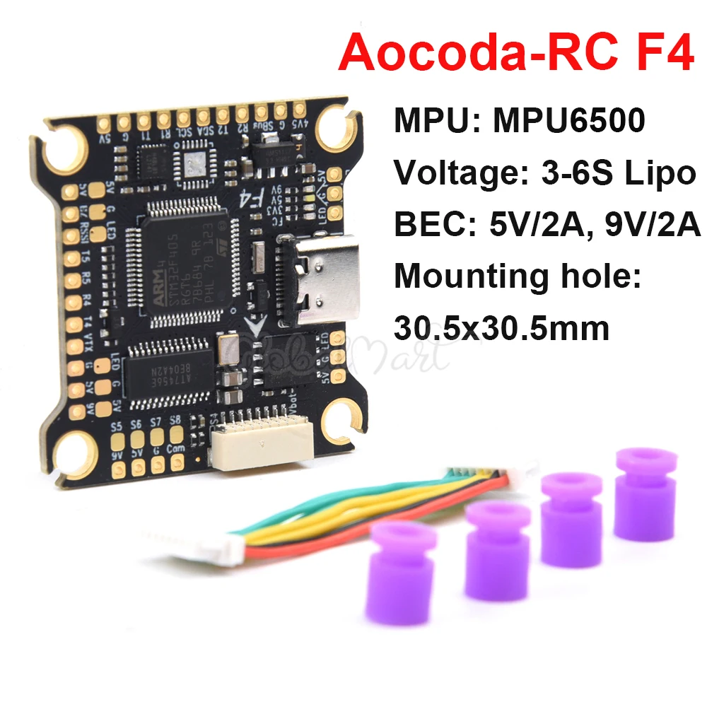 AocodaRC F405 F4 V1.1 Flight Controller With OSD 16M Black Box MPU6500