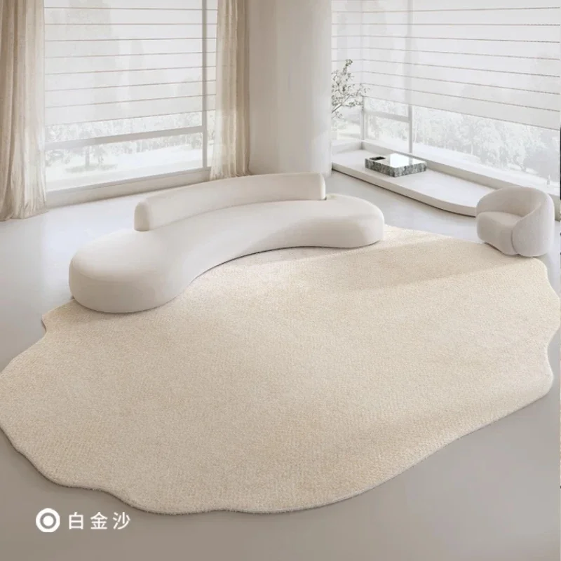 Light Luxury Living Room Decoration Carpet Irregular Shape Rugs for Bedroom Fluffy Soft Marble Plush Rug Thick Anti-slip Floor 3