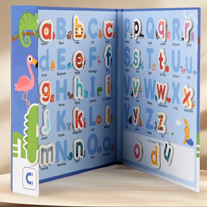 Busy Quiet Book Montessori Magnetic English Letters Card Pairing Exercise Puzzle Gioco Di Ortografia Sussidi Didattici Giocattoli Educativi Regalo