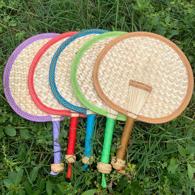 Description Picture 5 of item1pc Hand-Woven Woven Straw Hand Fan Old Summer Natural Environmentally Friendly Hand-Woven Fan Decorative Fan For Home Decor