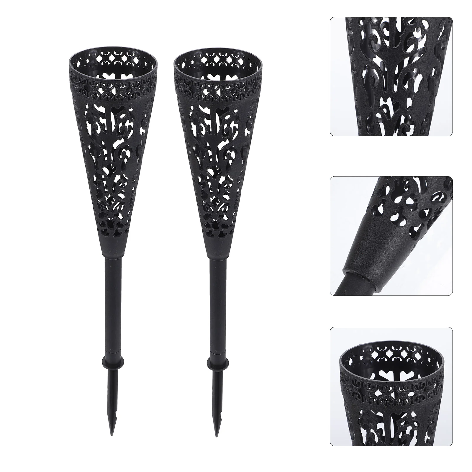 2 Pcs Flower Basket Cemetery Grave Vase Plastic Solar Light Decoration Headstones Vases for Flowers Memorial 5