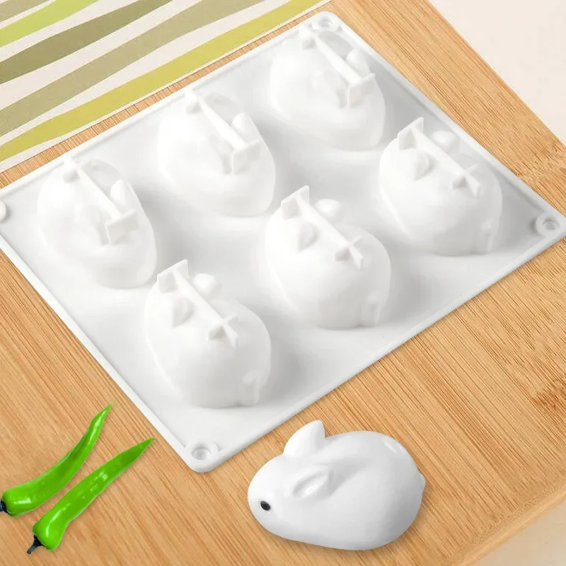 Molde De Silicona 3D Para Tartas De Conejo - Para Chocolate, Fondant, Mousse - Apto Para Horno Y Freezer