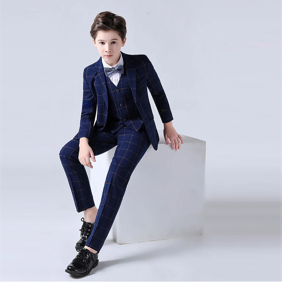 

Baby Suit Children Young Birthday Blazer Boys Formal Bowtie Tuxedo Teenager Elegant Party Clothes Gentlemen Pageant Costume