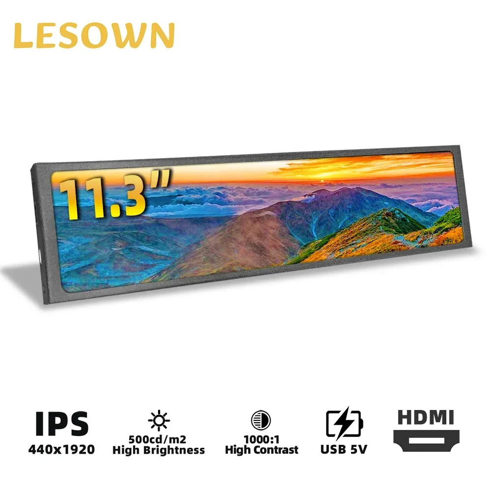 LESOWN 11.3 8.8 7.9 인치 스트레치 바 긴 스크린 모니터, HDMI 44..