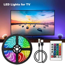 

LED Strip Light Bluetooth for TV 5050 RGB Tape 24 keys Control USB Color LED Lights for Room Decor Neon RGB PC Ambient Lighting
