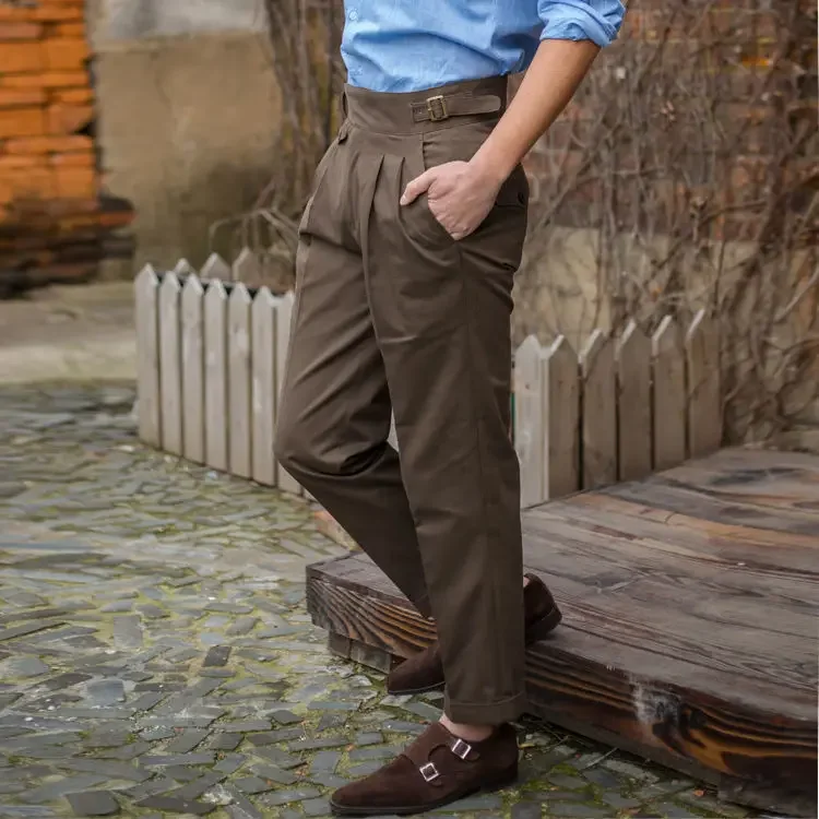 Autumn Men Suit Pants Fashion 2024 Korean Slim Fit Business Solid Pants Formal All Match Long Length Mens Dress Trousers H76