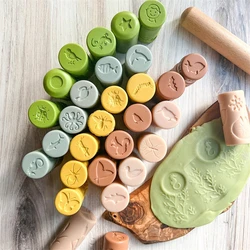 Montesorri Play Dough Stamp Toys Play Dough Fun Sensory Stamper Roller Play Dough Tools Mould Montessori Educational Wooden Toys